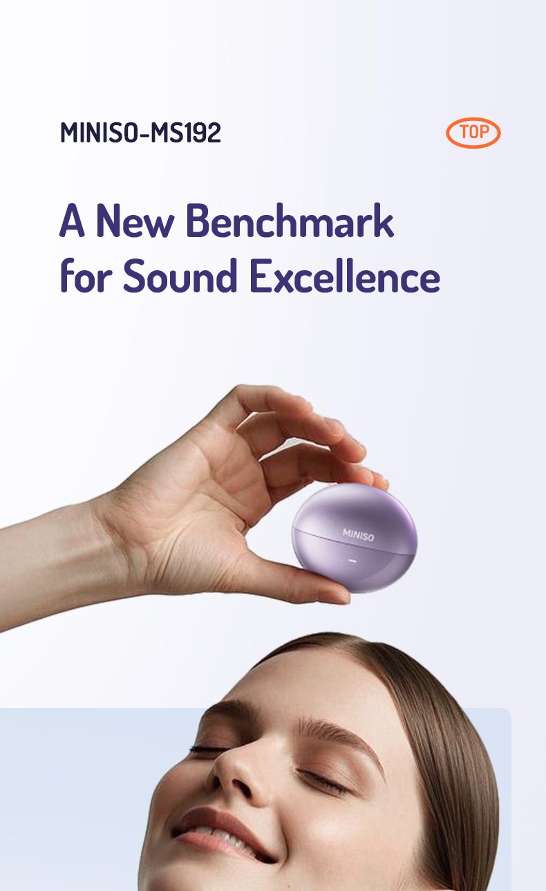 MINISO MS192 Clip-On Earbuds Open Ear Wireless Bluetooth 5.4 Headphones with Mic 48H Play Noise Cancelling Waterproof Sports Ear Buds Comfortable for Ears & Glasses Wearers Workouts Audio Headset