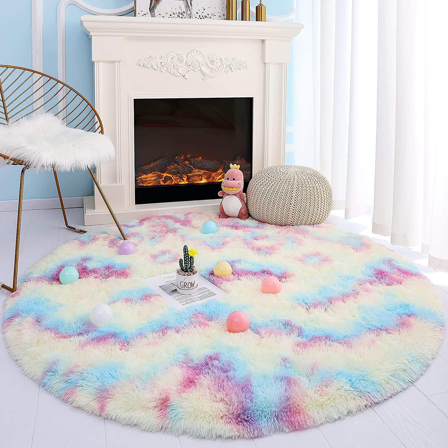 Lochas Round Rug for Bedroom,Super Fluffy Circle Rugs for Baby Nursery,Furry Carpet for Children Kids Room,Cute Soft Shaggy Area Rug for Girls Home Decor For Dorm Non-slip Lochas Round Rug for Bedroom,Super Fluffy Circle Rugs for Baby Nursery,Furry Carpet for Children Kids Room,Cute Soft Shaggy Area Rug for Girls Home Decor For Dorm Non-slip