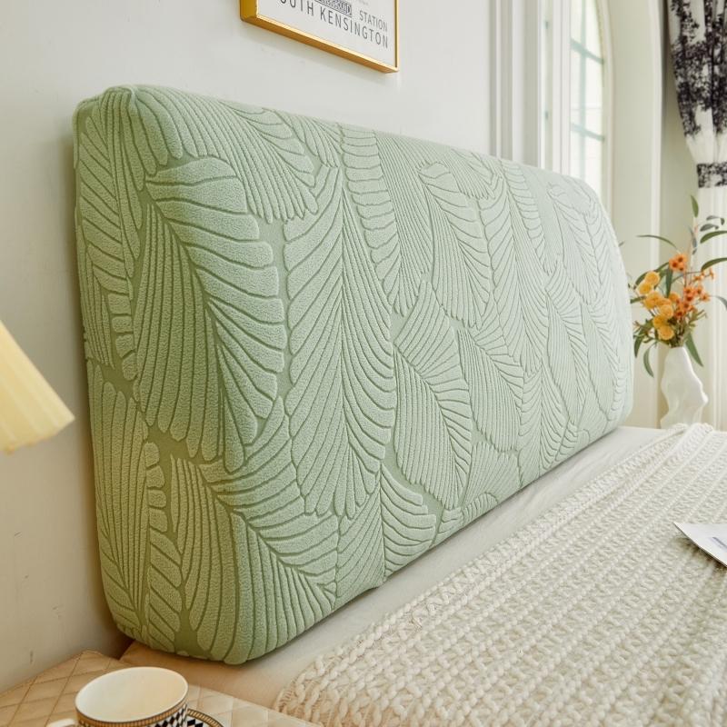 1pc Modern Minimalist Large Leaf Pattern Headboard Cover, All-Around Dustproof & Stain-Resistant, Soft Washable Universal Headboard Protector