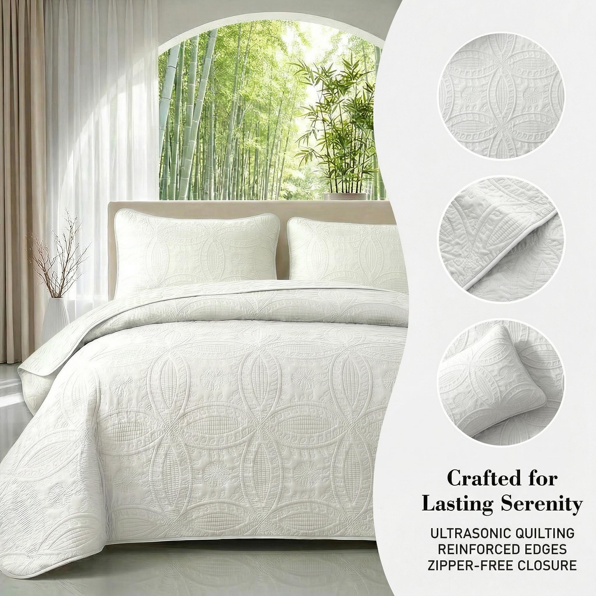 Ultrasonic 2/3-Piece Embossed Bedspread Coverlet Set – Lightweight All-Season Bedding, Soft Microfiber with Pillowcases, Machine Washable, Sizes Twin/Queen/King, bed accessories, All-Season suitable Gift aesthetic decor tiktokshopspringglowup Ultrasonic 2/3-Piece Embossed Bedspread Coverlet Set – Lightweight All-Season Bedding, Soft Microfiber with Pillowcases, Machine Washable, Sizes Twin/Queen/King, bed accessories, All-Season suitable Gift aesthetic decor tiktokshopspringglowup