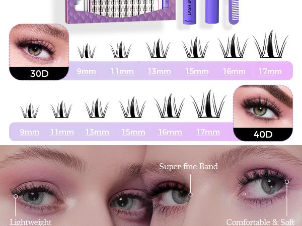 ANURAG Lash Extension Kit 140pcs Wispy Lash Clusters Kit 9-17mm Natural Cluster Eyelash Extensions with Lash Bond and Seal and Lash Tweezer C Curl DIY Lash Extensions Kit For Beginners，Christmas gifts, New Year gifts, Black Friday