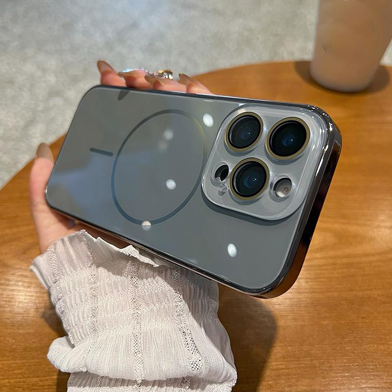 Compatible with iPhone 17 Pro Max/ 17 Pro/16/15/14/13/12 Pro Max Phone Case Magnetic phone case Electroplating protective cover phone case hlk04