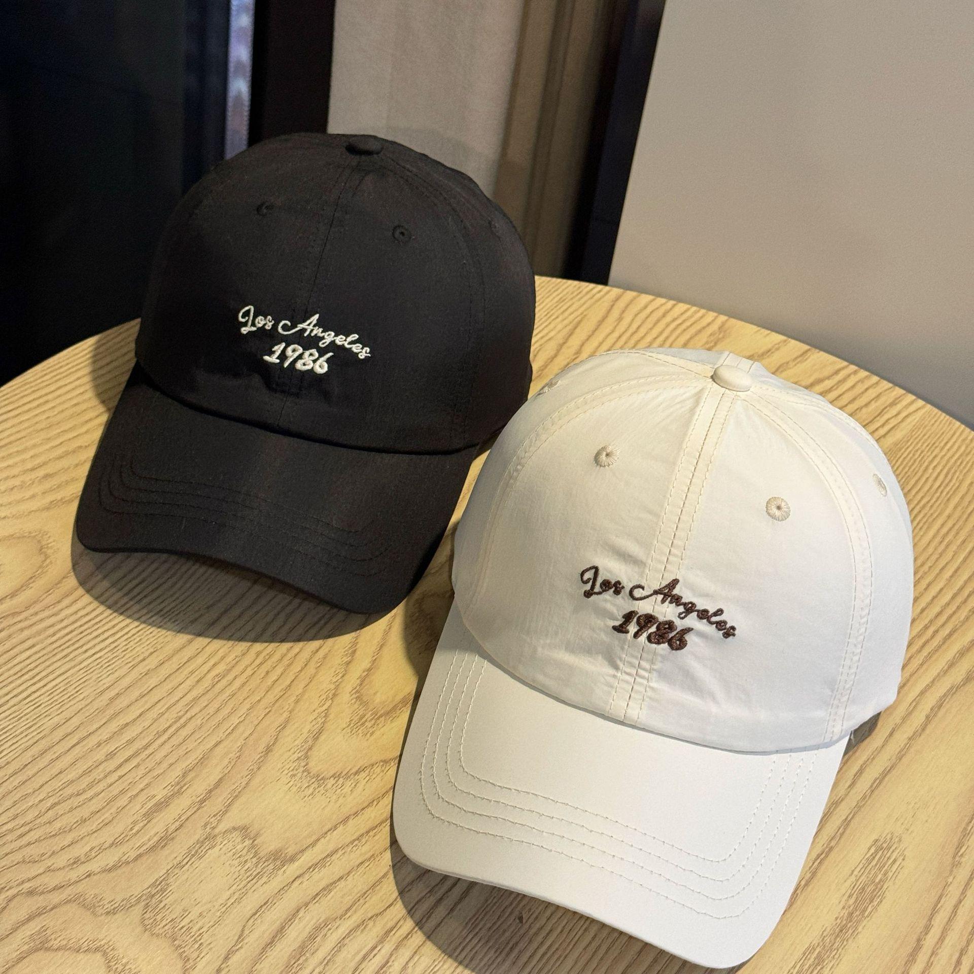 Unisex Vintage 1986 Los Angeles Cotton Baseball Cap - Embroidered California Slogan, Adjustable Snapback Trucker Hat, Retro Streetwear, Clean Fit, Casual Sun Hat, Black White, Everyday Wear