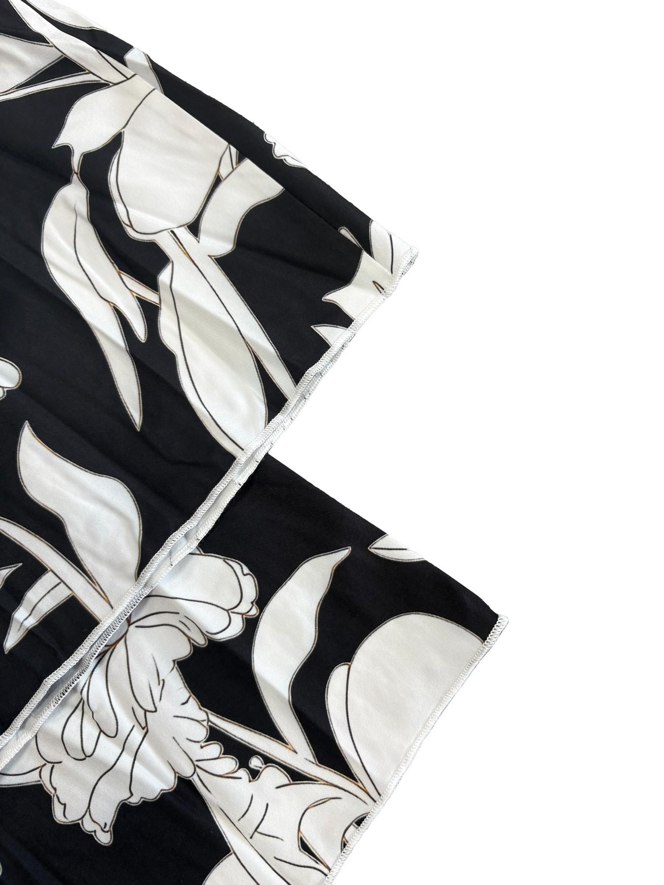 Boho Print Ruched Flowy High Waisted Wide Leg Pants, Bohemian Wide Leg Flowy Long Pants for Summer Beach Vacation, Casual Boho Pants, Women's Fashionable Loose-Fitting Bottoms