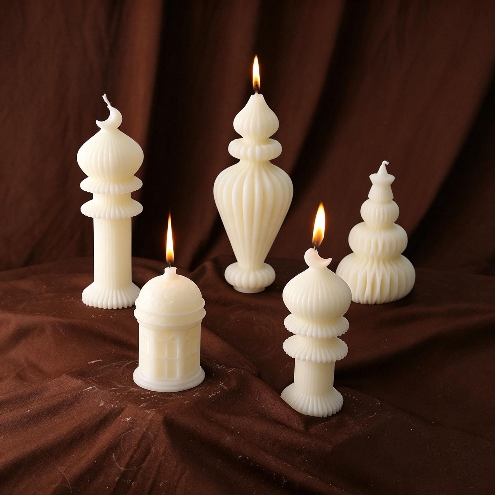 2pcs Islamic Theme Aromatherapy Candles, Soy Wax, Smokeless, Long-Lasting Scent, Decorative, Gift, Perfect for Ramadan, Home, Soft Furnishings