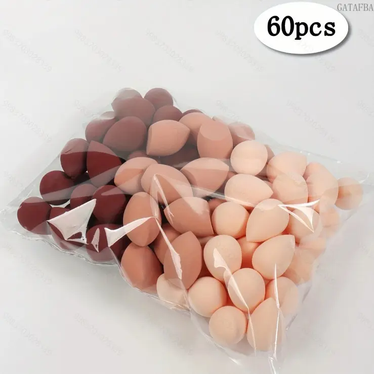 60Pcs Mini Makeup Sponge Set, Water Drop & Slanted Cut Beauty Blenders, Soft Cosmetic Puffs for Foundation and Concealer Application