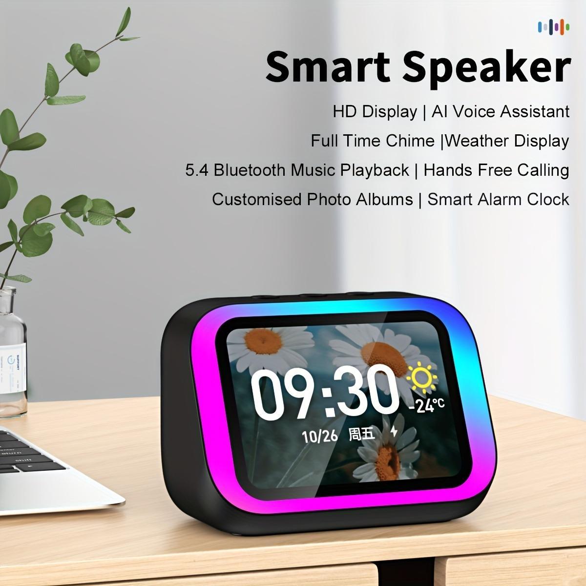 Ai Smart Speaker with Wireless Speaker and RGB Light, Hi-Fi Stereo, HD Display, Voice Assistant, Period Tracker, 1800mah Battery