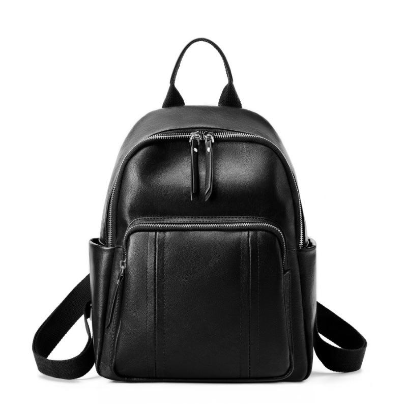 1pc Cowhide Women's Fashion Backpack, Spacious Soft Leather Rucksack for Daily Travel and School.
