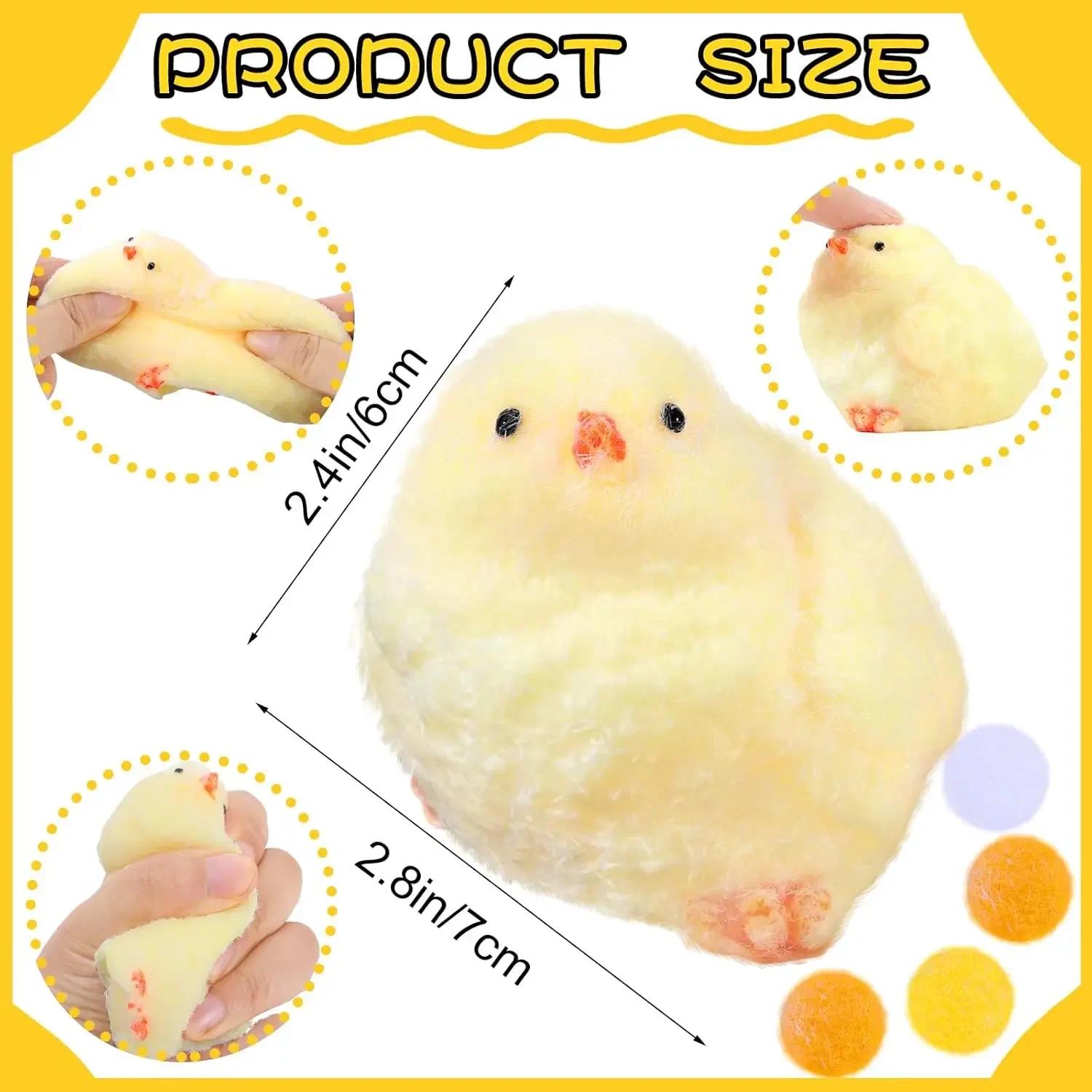 Cute Handmade Chick Squishy Toys Ultra Soft Squishy Fidget Toys Silicone Pinch Entertainment Games for Children Christmas Gifts