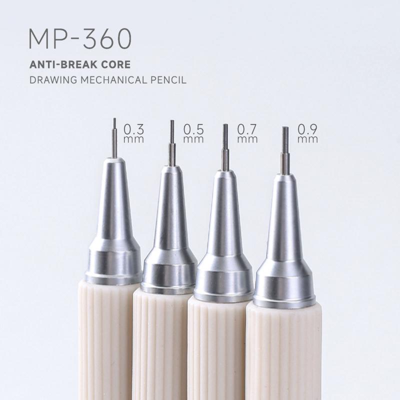 Metal Mechanical Pencil Set,Retractable pen tip,Anti-break core,4PCS Art Drafting Pencils0.3, 0.5, 0.7, 0.9MM with 80PCS Leads Refills 3PCS Erasers Case for Writing Sketching Drawing