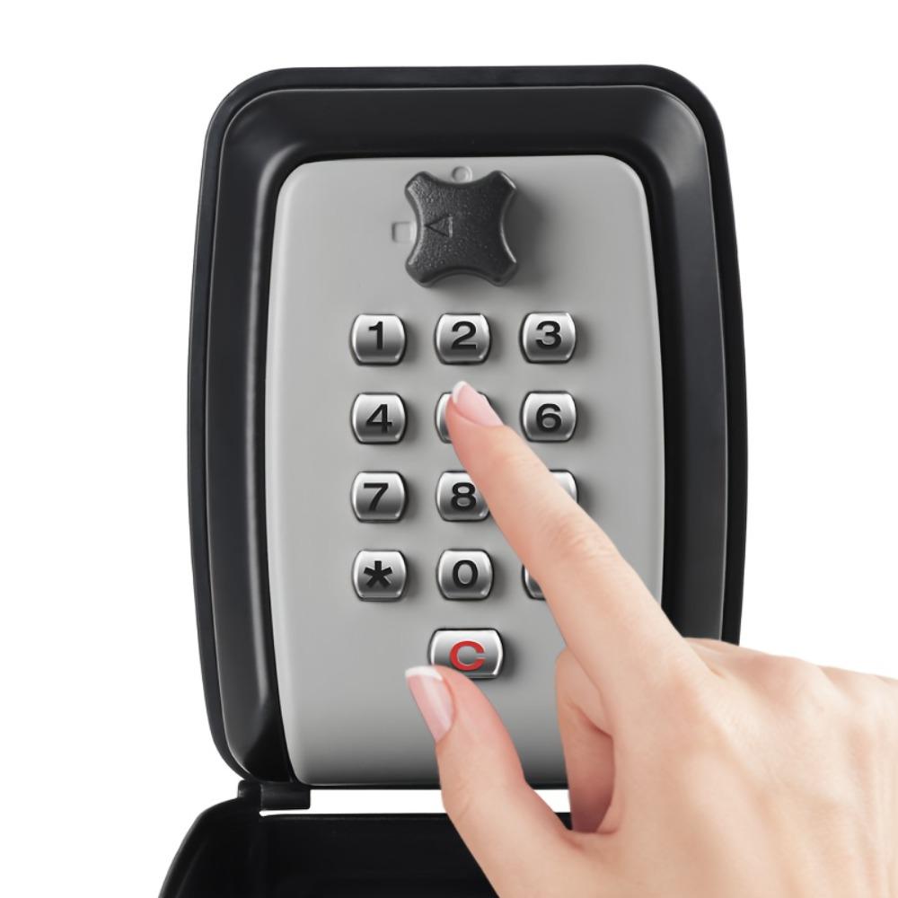 Key Lock Box Wall Mount with Code, Key Lock Box for Outside, Waterproof Key Safe Extra Large Lockbox for Keys Outdoor, 12-Digit Combination Key Storage Box Spare Hider for Home Garage