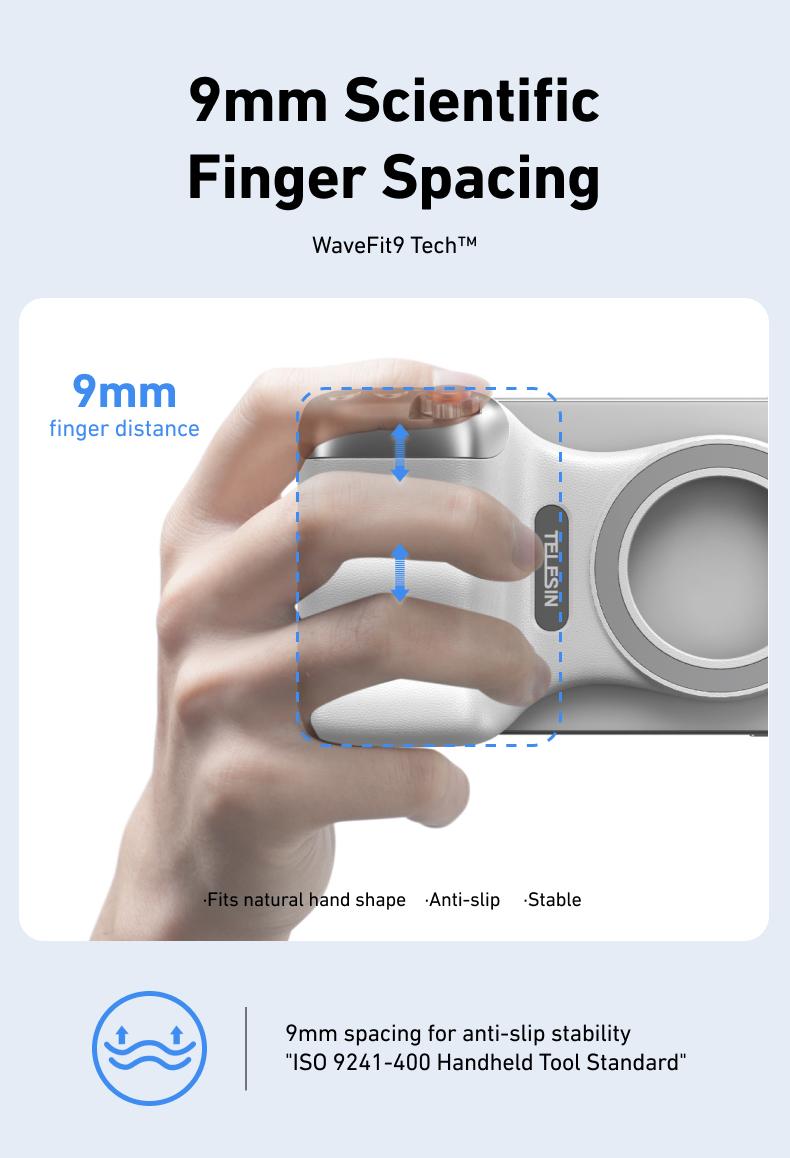 Magnetic Phone Camera Grip with Wireless Shutter – DSLR-Style Handle for iPhone & Android, 1/4" Screw, Ergonomic Design, Perfect for Vlogging, Selfies, and Steady Shots, Compatible with iPhone 17