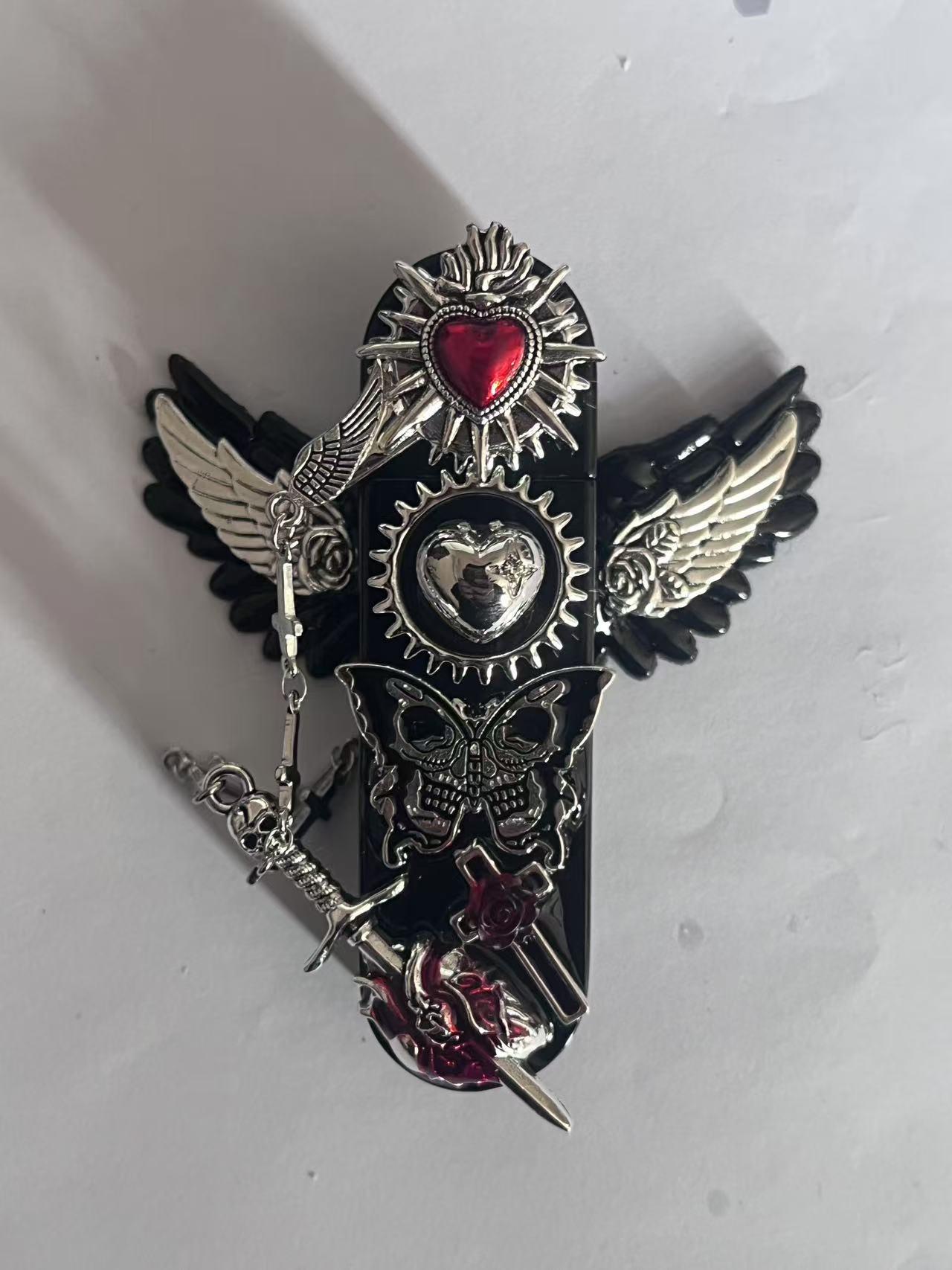 Handmade DIY Inflatable Lighter European and American Street Dark Gothic Style Design