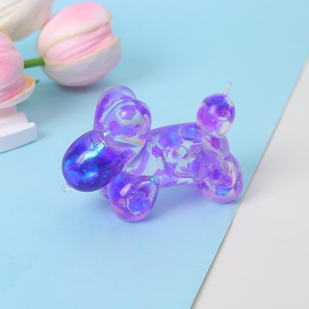 Glitter Balloon Dog Stress Relief Toy, Tpr Soft Gel, Slow Rebound, Perfect for Relaxation, Fun and Engaging Sensory Play
