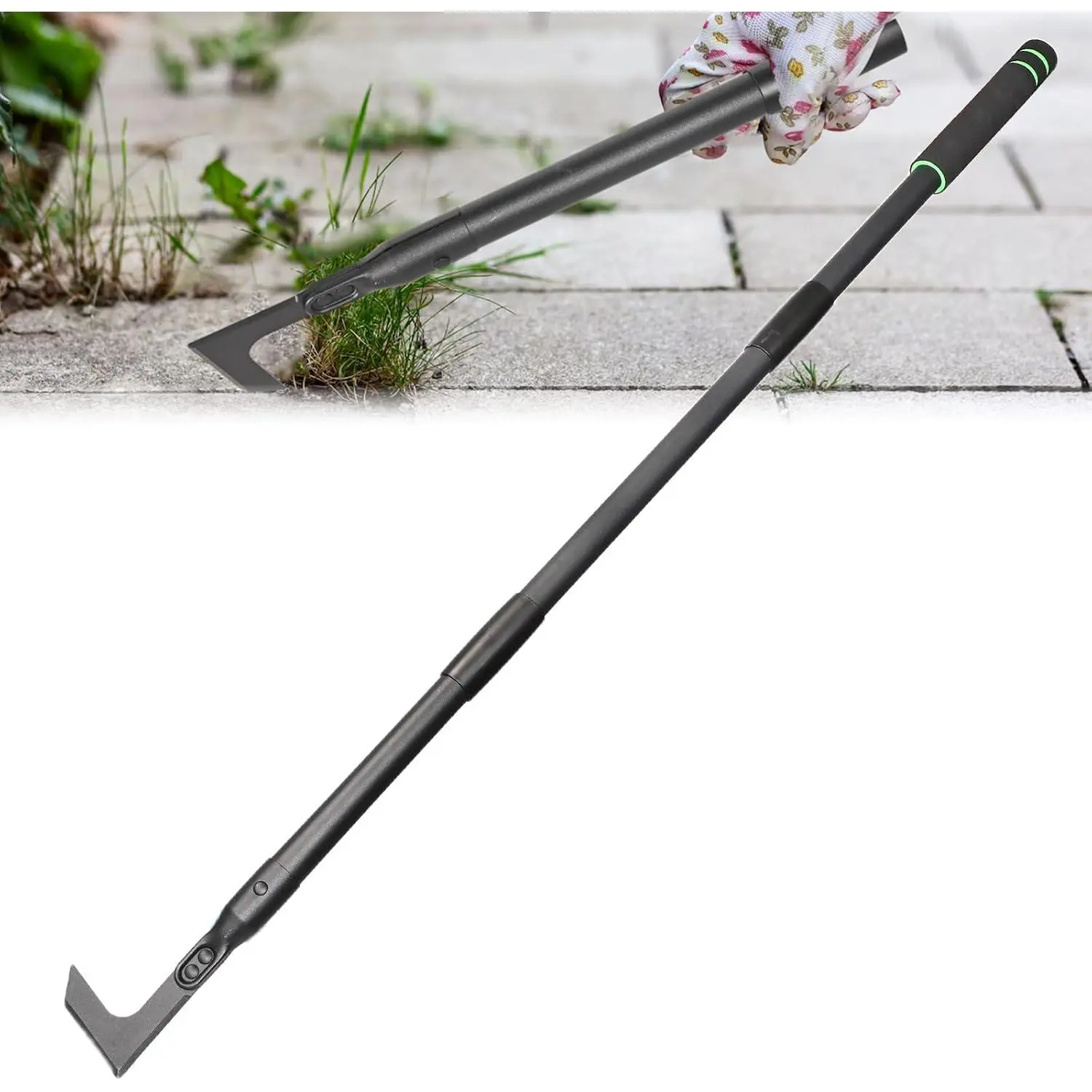 Crack Weeder Tool Long Handle Manual Weeders Crevice Weeding Tool L Shaped Multiple   Efficient Weeding for Narrow Spaces Driveways Sidewalks Paving Stone Gaps