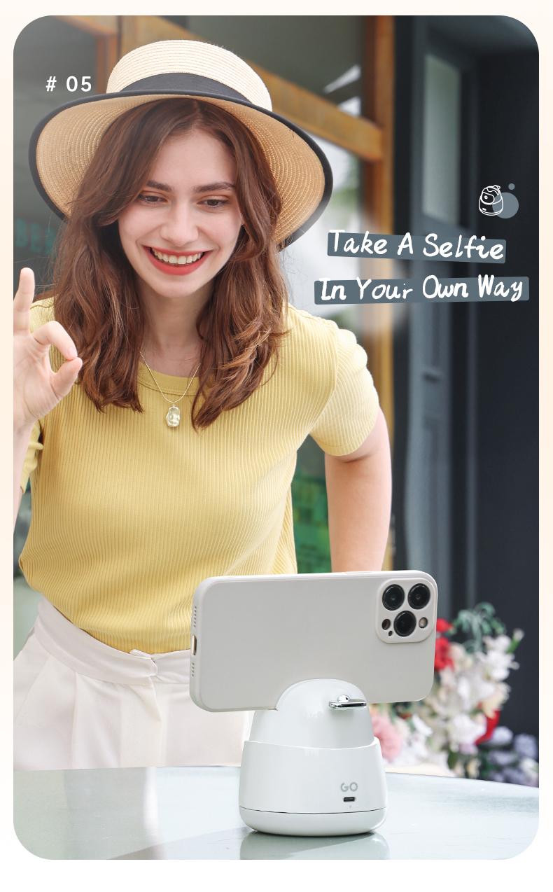 Hohem GO Auto Face Tracking Phone Holder, Auto Face Tracking Tripod for iPad &Tablet,360° and 30° Rotation 2-Axis AI Auto Tracking Tablet & Phone Holder with Gesture Control for Live Streaming Vlog Video Recording, Suitable for Android & iPhone 17 series