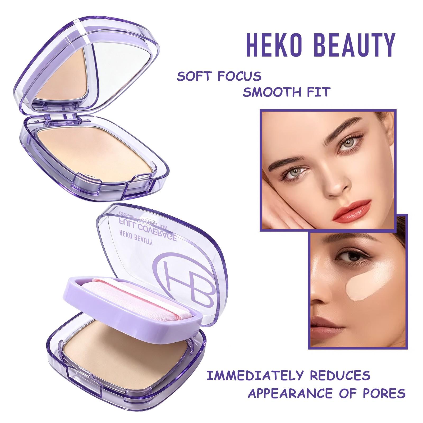 Heko Beauty Cream Foundation, Moisturizing Makeup Foundation, High Coverage Long-Lasting, Waterproof Sweatproof, Poreless, Three Colors Available, 15g, 1 Piece