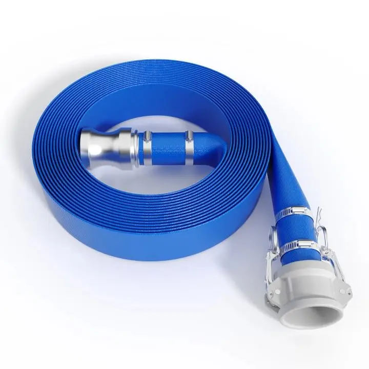 Heavy Duty PVC Pool Backwash Hose – 1.5" x 50/100 ft Lay Flat Backwashing Hose, Kink-Resistant, Aluminum Camlock Quick Connect, 87 PSI Flexible Pipe for Pool Cleaning, Irrigation
