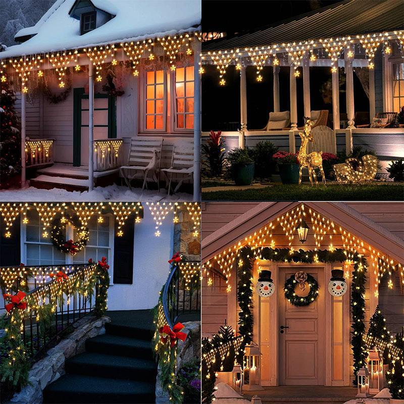 Christmas Decoration Light String, Waterproof Outdoor Fairy Lights with 8 Modes, Perfect for Weddings Parties Holidays Home Decor, Outdoor Decorative Lights