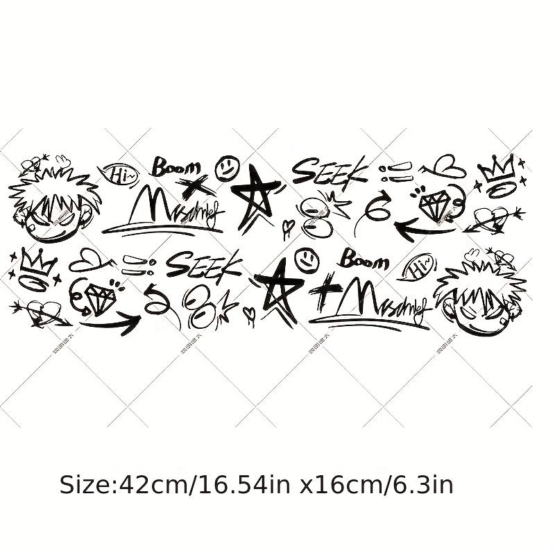 A Set Graffiti DIY Bicycle Frame Stickers, Mountain Road Fork Protector, Cool Car PVC Stickers, Easy to Install, High Impact and Wear Resistance, Suitable for Outdoor Mountain Bike Top Tube Scratch Cover, Waterproof Durable Decals, Essential for Cycling