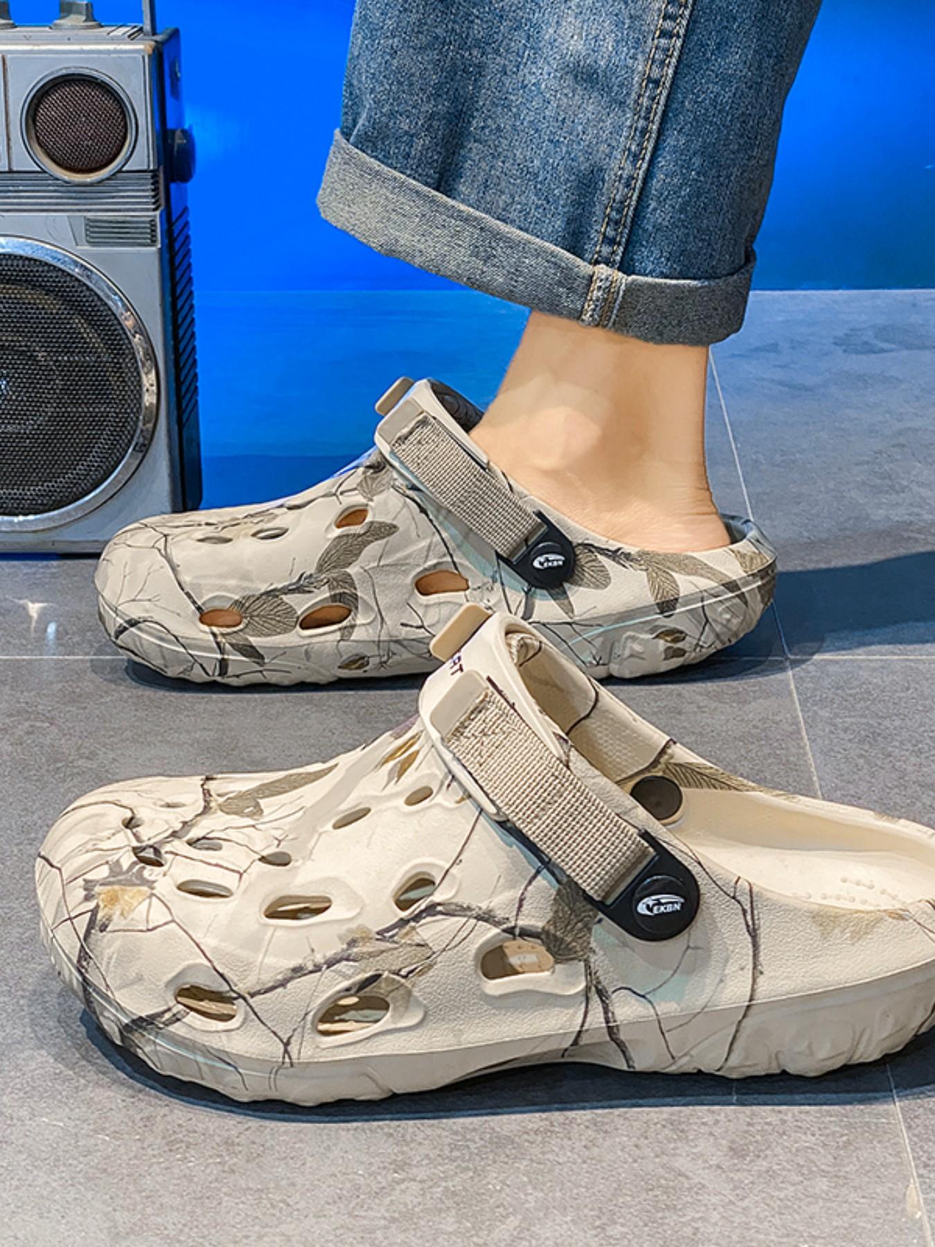 Summer Eva Fashion Hollow Out Camouflage Sandals, Men's Breathable Cool Slippers, Outdoor Beach Casual Footwear, Comfortable and Stylish