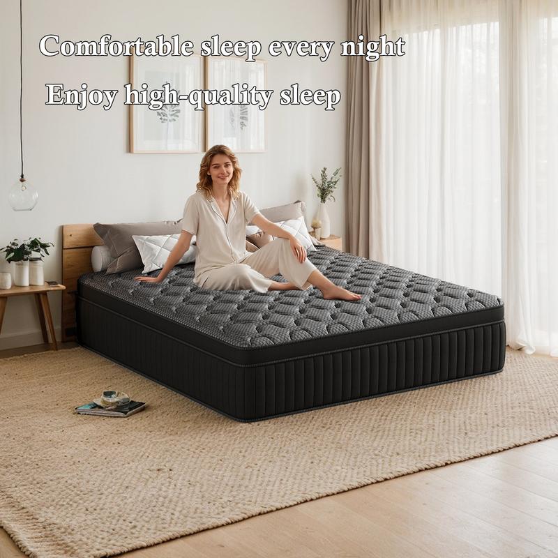 LODEIJA 8/10/12/14 Inch Twin, Full, Queen, King Mattress Memory Foam And Spring, Hybrid MattressMedium Firmness, Lumbar Support, For Home Rooms Hotels, Boxed Halloween ChristmasGift Furniture Ergonomic  size mattress Interior Modern size mattress