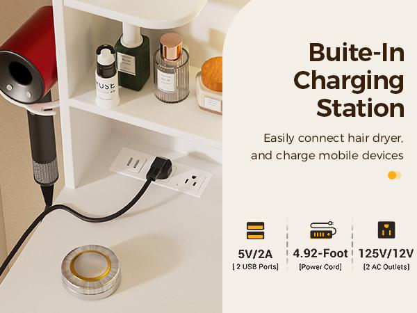 COMHOMA Makeup Vanity Desk with Mirror and Lights, Large Vanity Table with 6 Drawers & 1 Storage Cabinet, 3 Color Modes Adjustable Mirror, Furniture Luxury COMHOMA Makeup Vanity Desk with Mirror and Lights, Large Vanity Table with 6 Drawers & 1 Storage Cabinet, 3 Color Modes Adjustable Mirror, Furniture Luxury