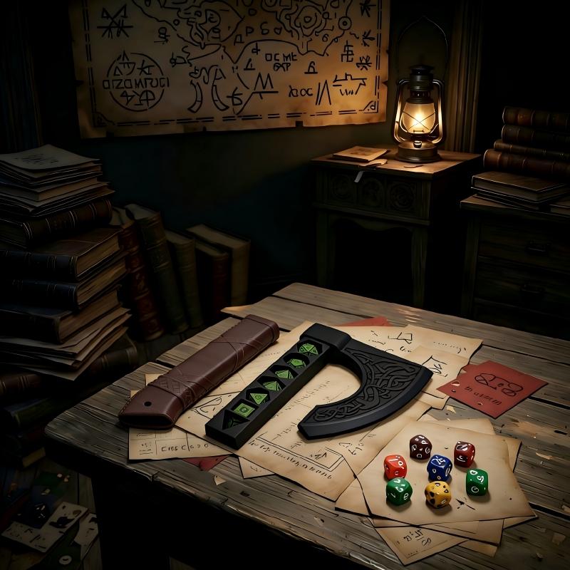 Large Dice Storage Axe Accessory, Tabletop Game Dice Axe Stand, D&d Dice Throwing Station, Rpg Role Playing Accessories