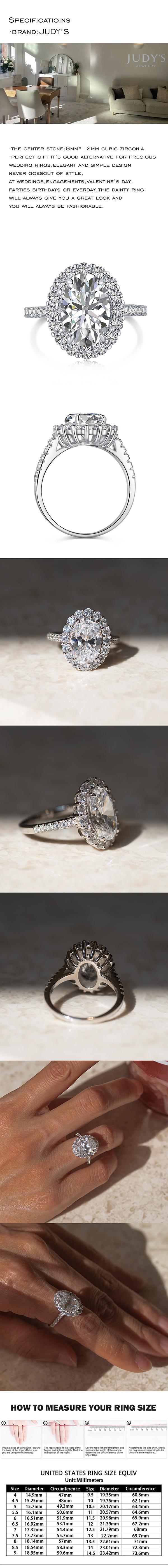 925 Silver ring Diamond ring Pigeon eggs 3ct ring Engagement