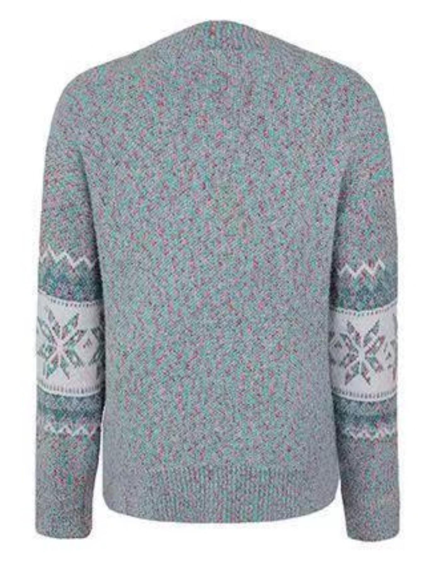 1 Piece 2026 Fall Winter New Knit Sweater, European American Lazy Style, Thick Warm Chenille Fabric, Mock Neck Long Sleeve Snowflake Jacquard Oversized Top, Women Christmas Party Commute Casual Pullover