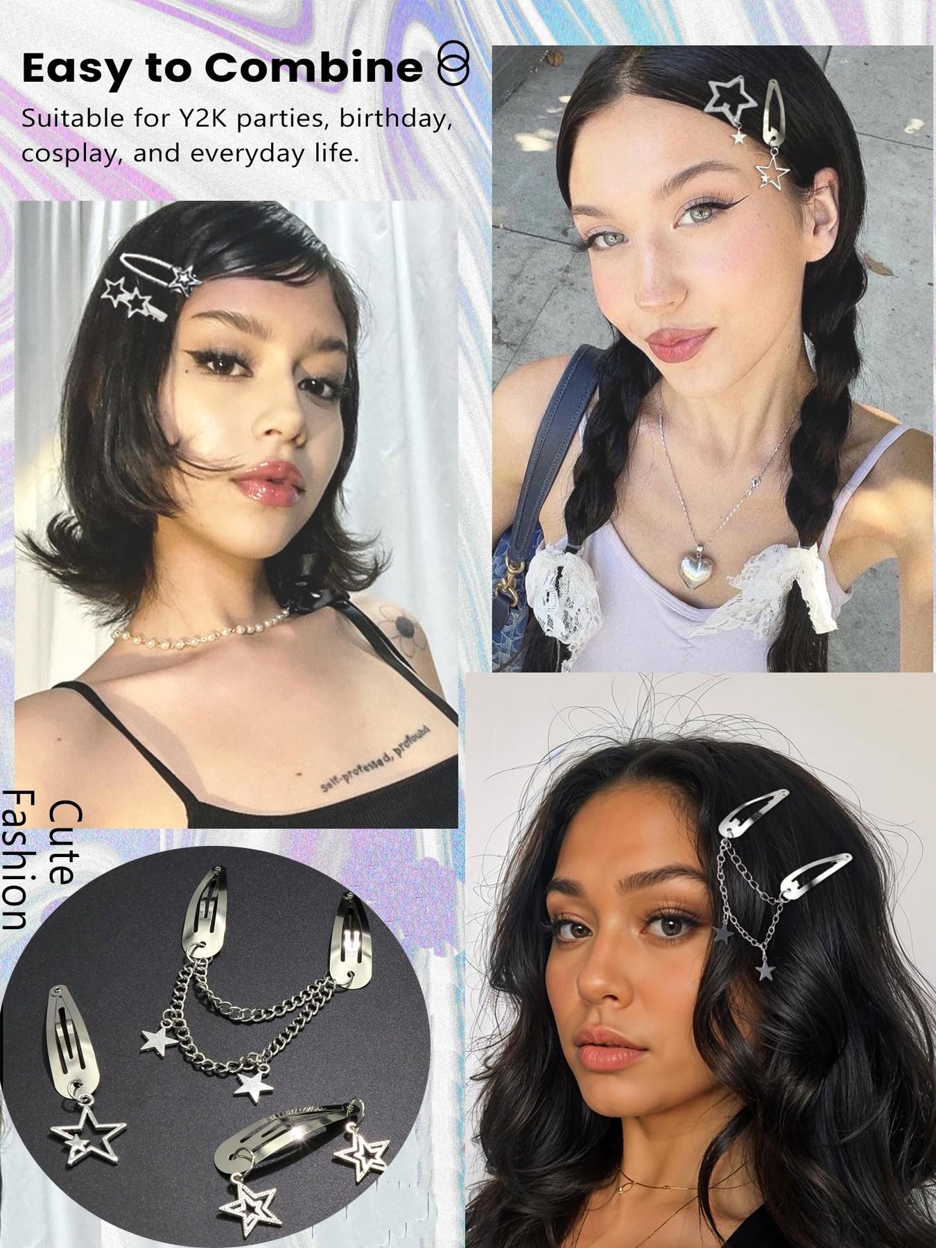 Cute Star Design Hair Clips, Super Cute Clips, Fashionable Hair Accessories for Women & Girls, Y2K Style Hair Clips for Party, Daily Clothing Decor, Birthday Gift