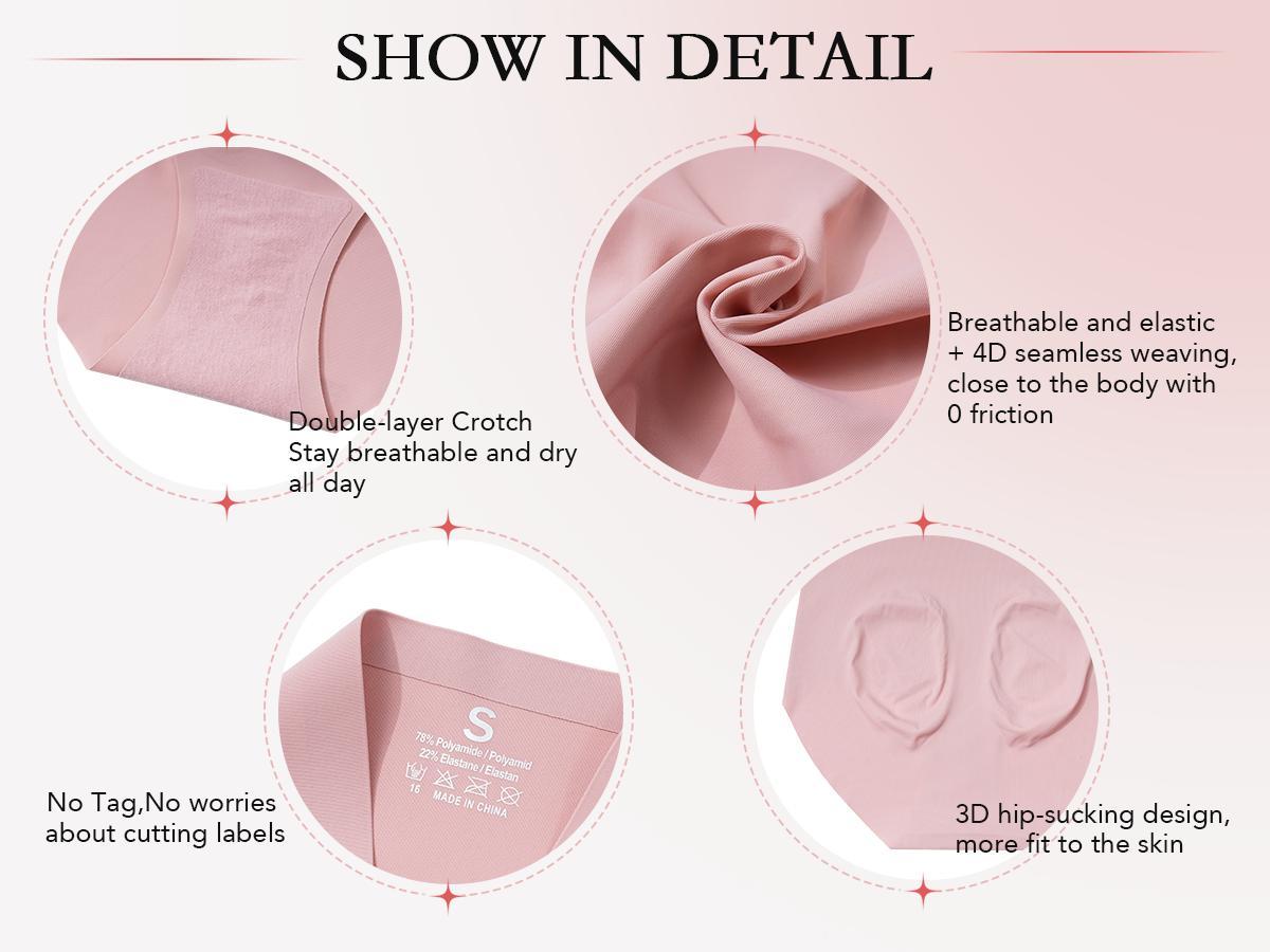 LEVAO Women’s High Waist Seamless Basic Fitted Panties, 6-Pack No Show Hipster Briefs with Full Coverage, Suitable for Dress Wear, Cold Wash Safe, Multi-Size Options LEVAO Women’s High Waist Seamless Basic Fitted Panties, 6-Pack No Show Hipster Briefs with Full Coverage, Suitable for Dress Wear, Cold Wash Safe, Multi-Size Options