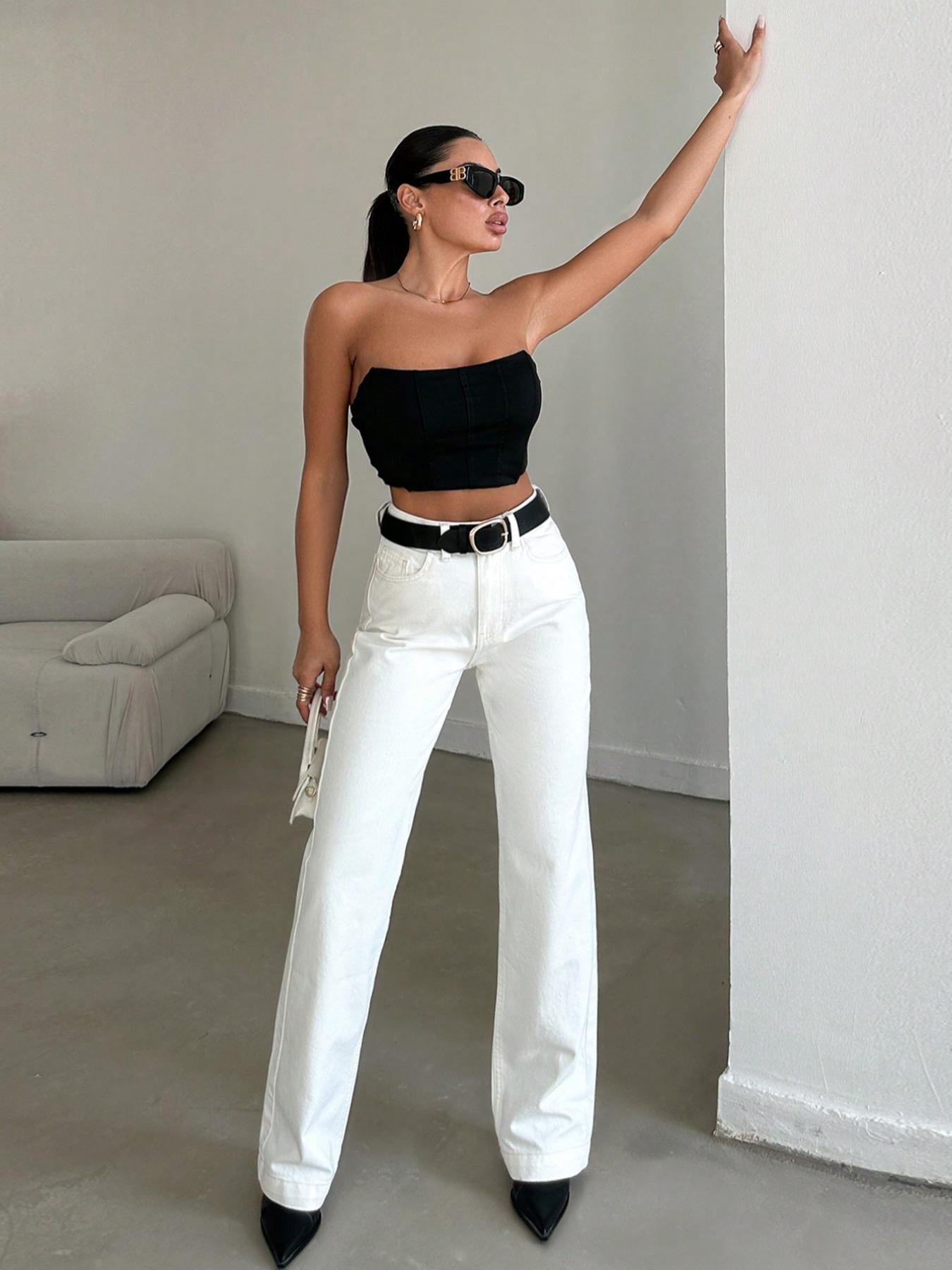 Women's High Waist Stretch Flare Denim Jeans, Casual Fashion Pants, Comfortable Fit, All Season Wear, Daily Style Essential