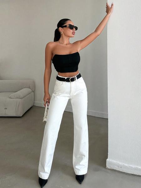 Women's High Waist Stretch Flare Jeans, Casual Fashion Pants, Comfortable Fit, All Season Wear, Daily Style Essential