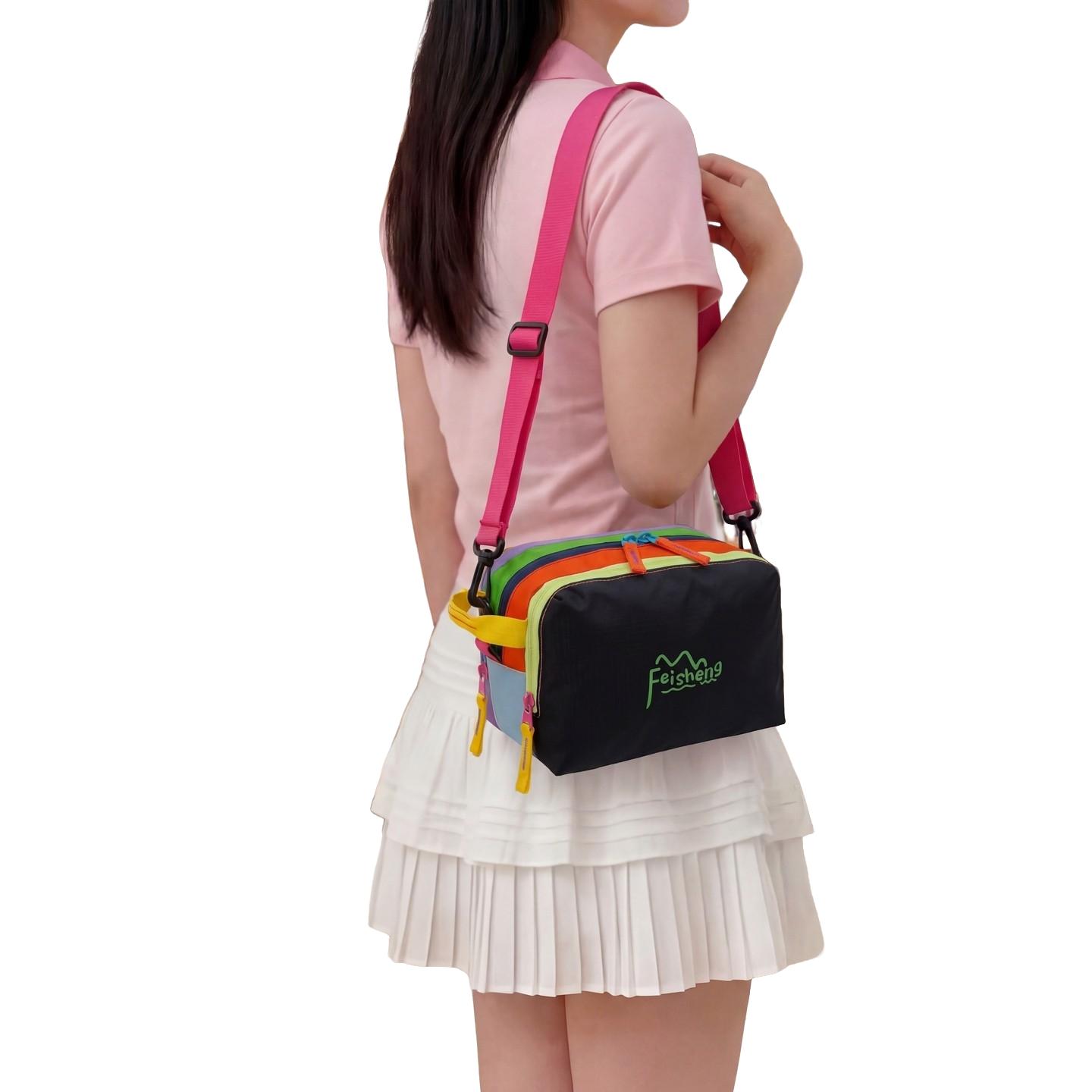 Dopamine Storage Bag, Multi-Layer Partition Crossbody Bag, Travel Makeup Organizer, Colorful Shoulder Bag, All-In-One Essentials Pack