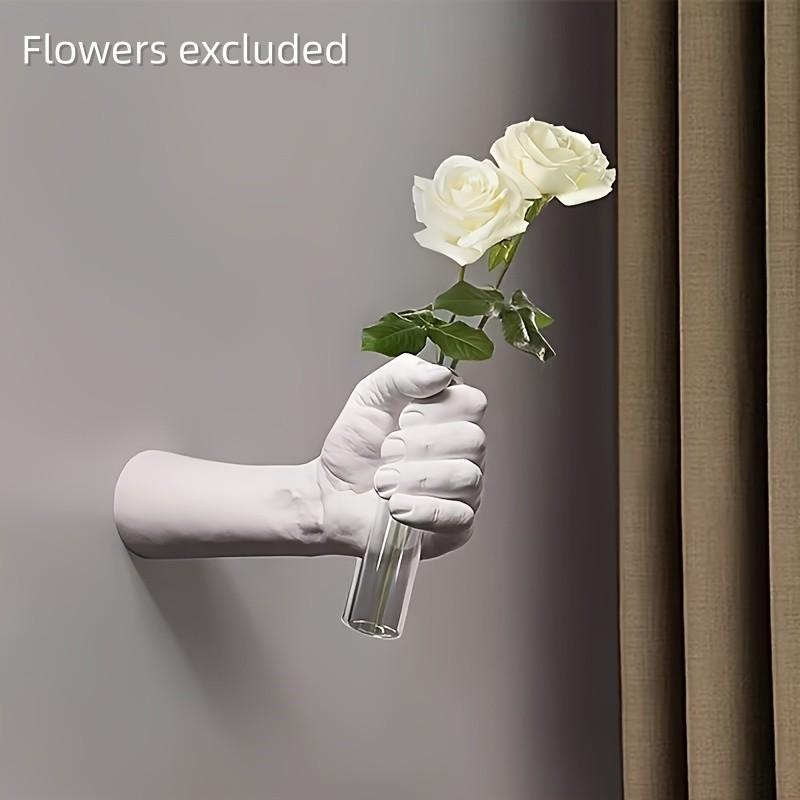 Creative Imitation Human Hand Wall Vase - Artistic Hand-Held Hydroponic Vase (1Pc), Designer Decor for Home, Restaurants & Hotels, Aesthetic Room Accent & Minimalist Small Flower Vase