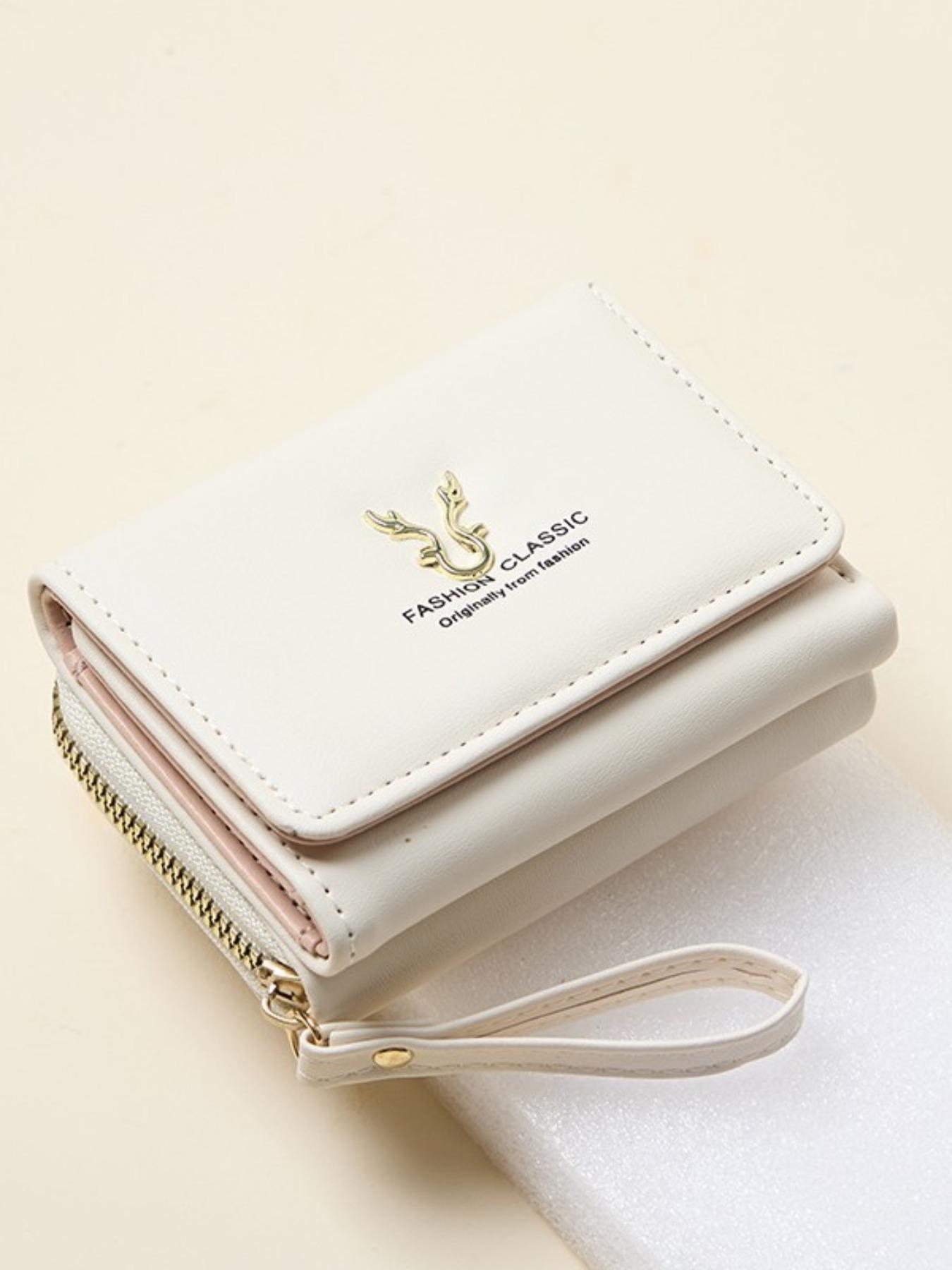 Women's Short Antler Wallet, Mini Zipper Coin Purse, Trifold Buckle Card Holder, Valentine's Day Gift, Birthday Present