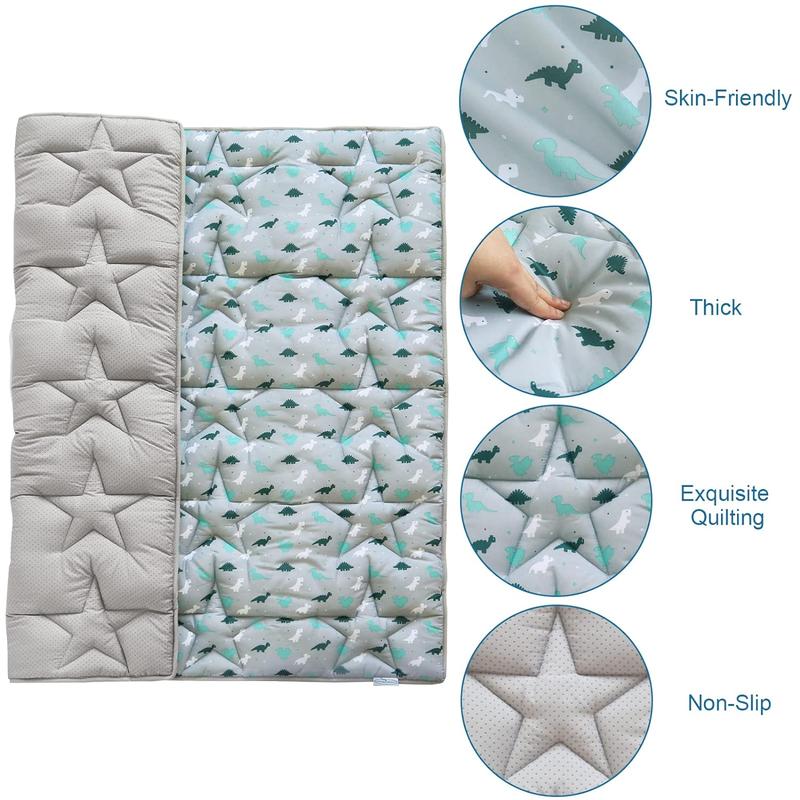 SpringSpirit Soft Padded Baby Play Mat Playpen Mat - Thicker Non-slip Large Kids Christmas Gifts Floor Crawling Tummy Time Foldable Portable Lightweight Indoor Outdoor Activity Mat, Grey Dinosaur, Outdoorfun #TiktokshopStockUp