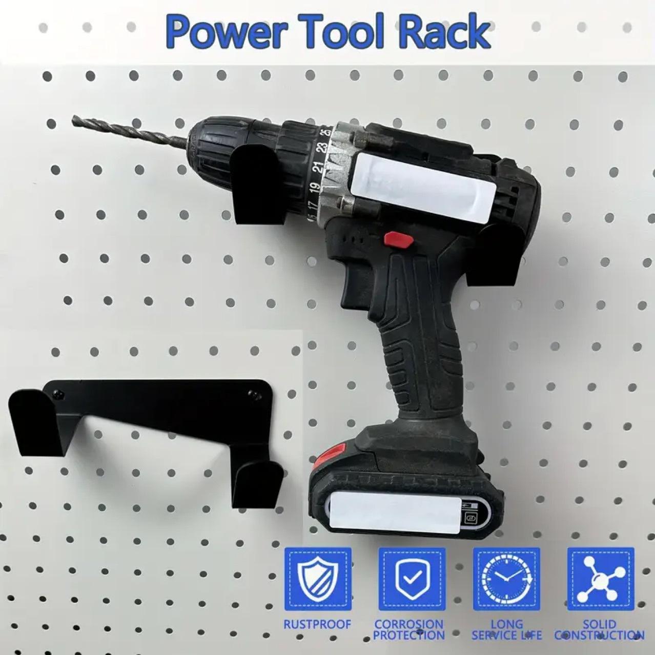 Power Tool Rack Tool Storage Rack, Hardware Store Tools Storage Bracket, Tool Organizer for Home, Office, Garage, Workshop, Construction Tool Organizer, Yard Tool Rack