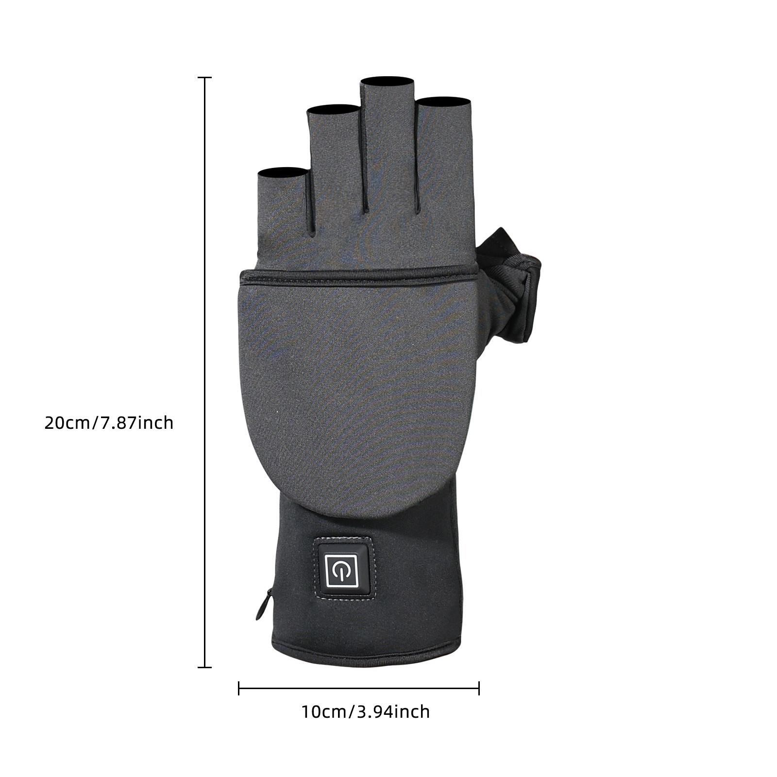 New Heated Gloves Palm Heating Fingerless Touchscreen Compatible Adjustable Temperature 45°c 50°c 55°c Large Battery 2000mah Upgrade Warm Material Outdoor Sports Gloves