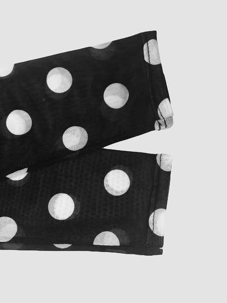 Women's Casual Polka Dot Print off Shoulder Short Top, Fitted Style, Moderate Fabric Thickness, All Seasons Wear Women's Casual Polka Dot Print off Shoulder Short Top, Fitted Style, Moderate Fabric Thickness, All Seasons Wear