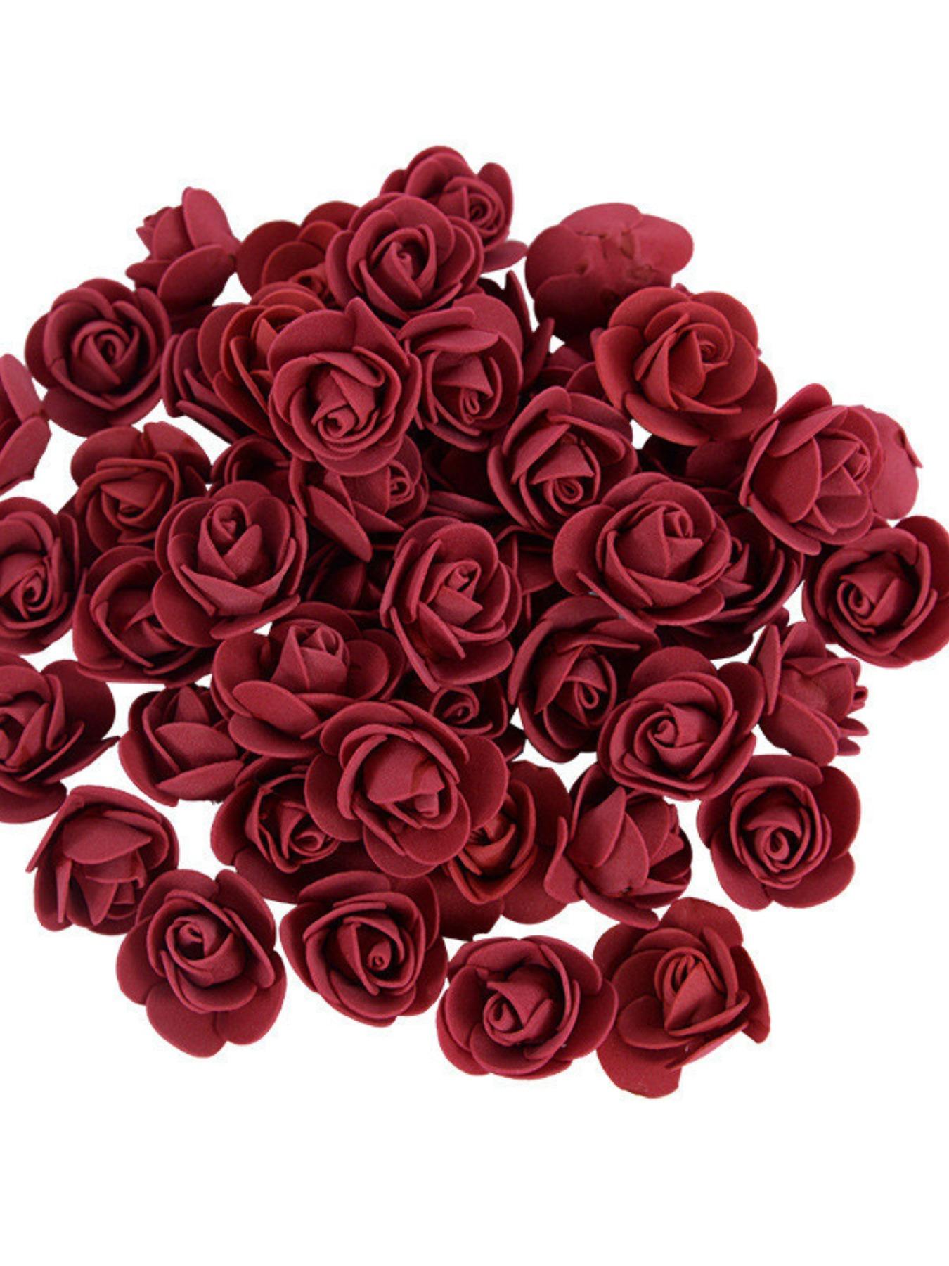 50pcs PC Rose Foam Flower Heads, Wedding Candy Box Decoration Accessories, Realistic Fake Flowers for Party Decorations