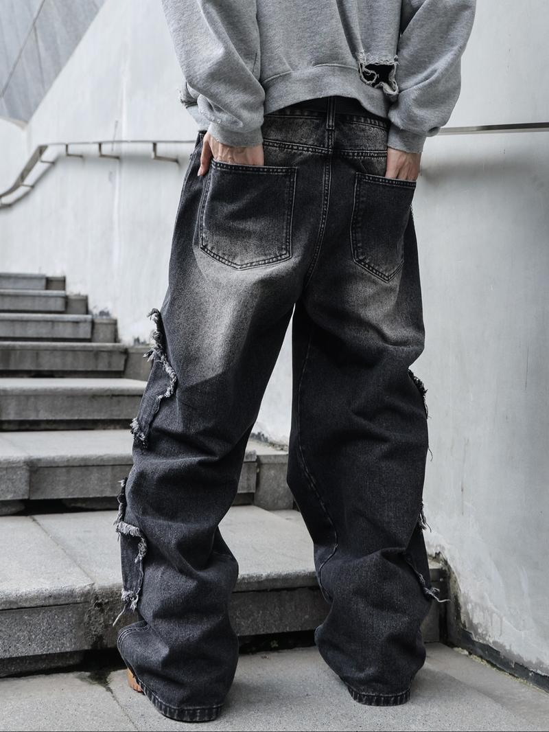 Four-Season Washed Vintage Loose Straight Leg Jeans, Y2K Street Style Denim Jeans, Perfect Gift for Husband and Boyfriend
