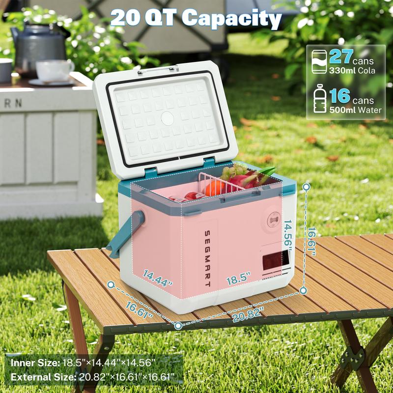 Compressor Electric Cooler with APP Control, Car Fridge -4℉~68℉, Portable Refrigerator 12/24V DC & 110-240V AC for Truck, Jeep, SUV, Van, Boat, Camping, Road Trip, Outdoor Travel