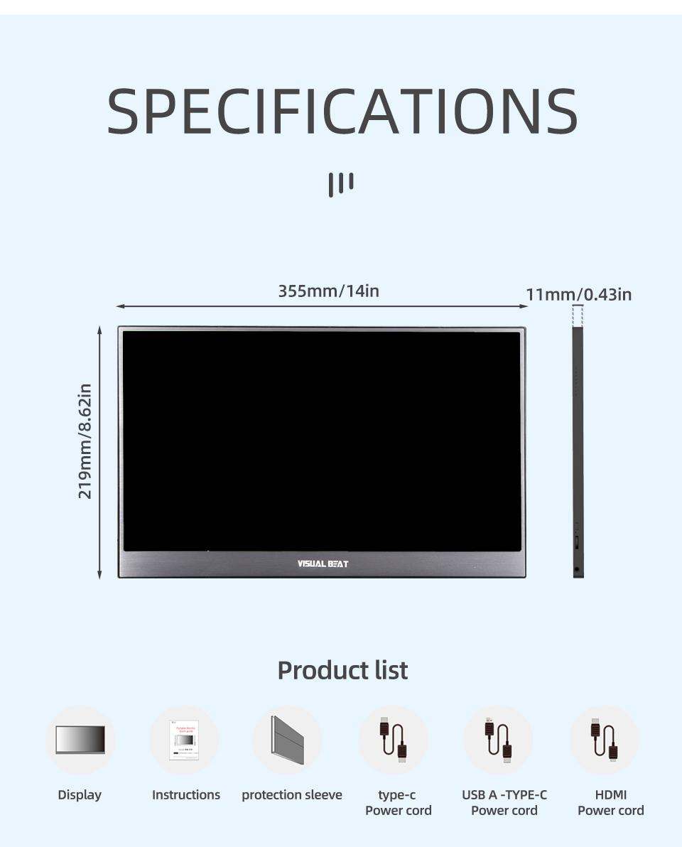 15.6 Inch Fhd Touch Portable Monitor, 100% Srgb Compatible with Ps5/switch, Includes Smart Protective Case, Ideal for Gaming and Work