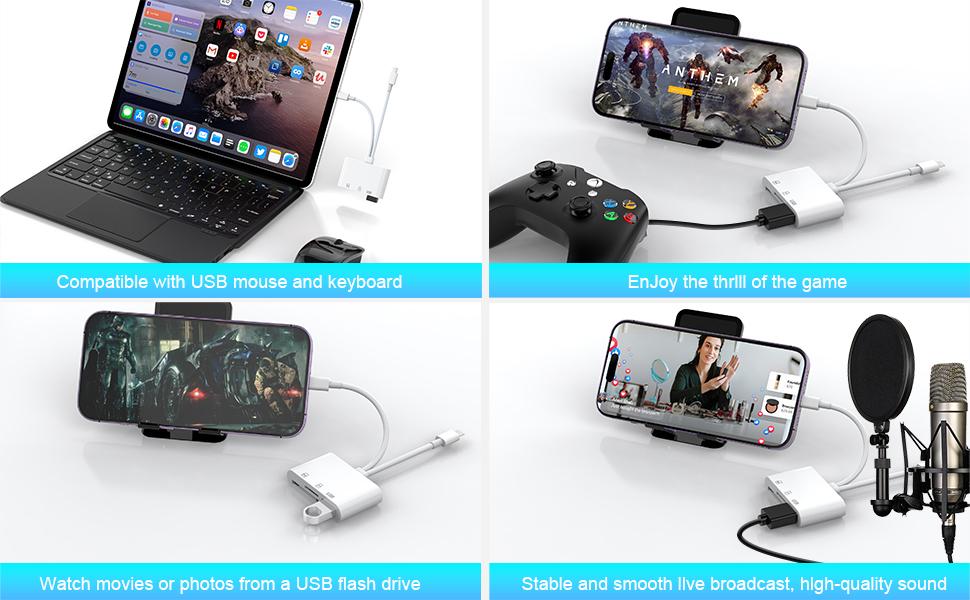 Memory Card Reader, 5-in-1 USB C Lightning to SD/TF/USB OTG Adapter for Micro SD/SDHC/SDXC/MMC, Compatible with MacBook Pro/Air, Chromebook, iPhone 15/14/13/12/11 Pro/Pro Max, Android Galaxy, Plug & Play Portable Memory Card Reader, 5-in-1 USB C Lightning to SD/TF/USB OTG Adapter for Micro SD/SDHC/SDXC/MMC, Compatible with MacBook Pro/Air, Chromebook, iPhone 15/14/13/12/11 Pro/Pro Max, Android Galaxy, Plug & Play Portable