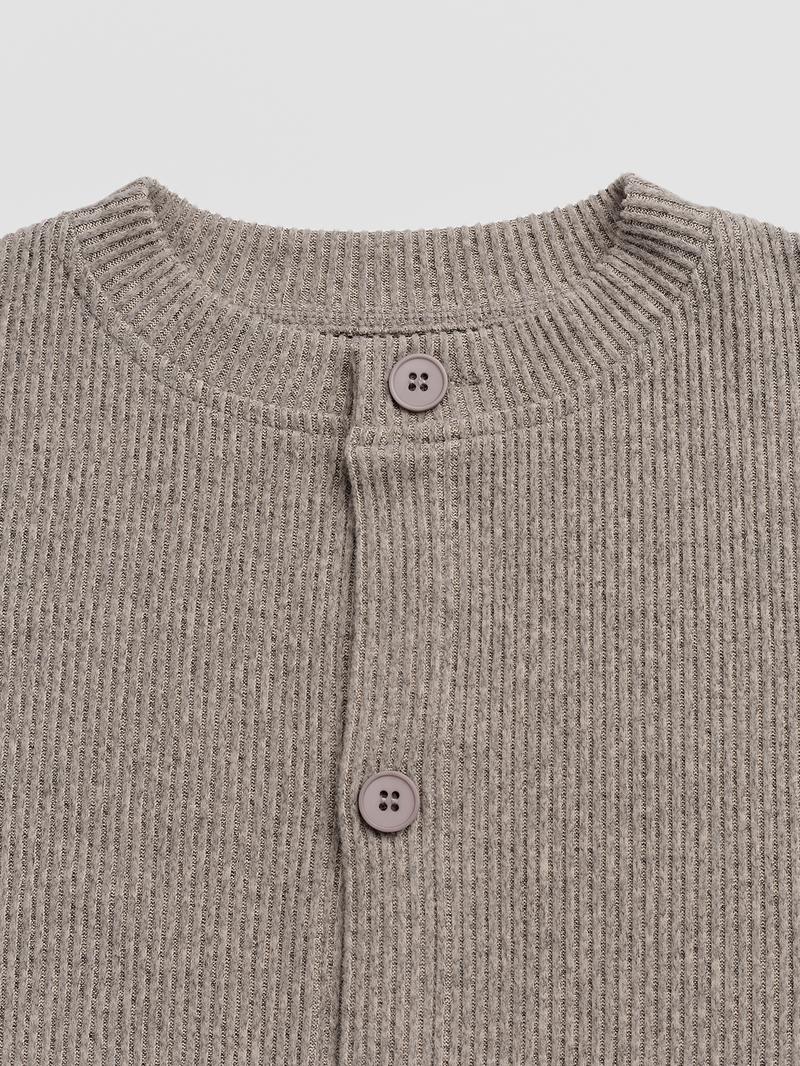 Women's Casual Comfortable Round Neck Long Sleeve Knit Sweater Set, High Waist Versatile Wide Leg Pants, 2 Piece