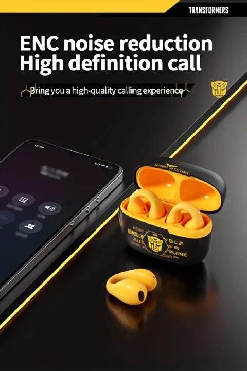 TRANSFORMERS TF-T05 Open Ear Clip Earbuds Bluetooth 5.4 Wireless Headphones with HD mic and 60 Hours Music Game Dual Mode,IPX4 Waterproof Fitness Running Earbuds
