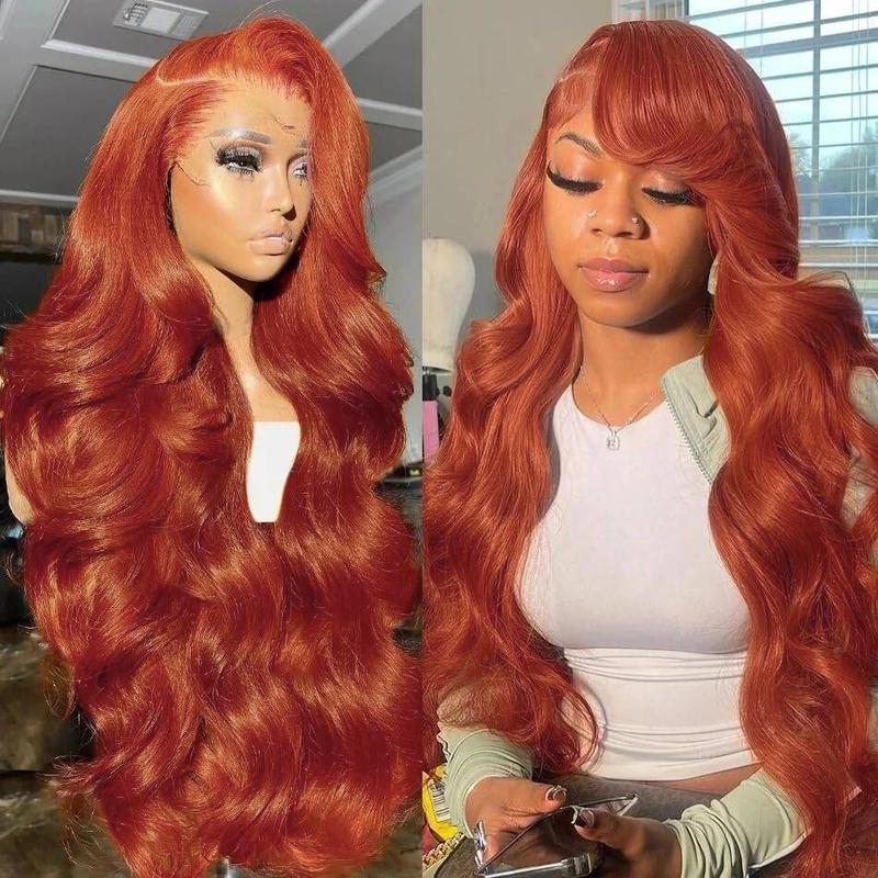 Bling Hair Body Wave 13x4 Lace Frontal Wig Light Reddish Brown Human Hair Colored Wig Pre Plucked 13X6 Lace Human Hair Wigs Light Reddish Brown Wigs for Black Woman TikTokShopBlackFriday