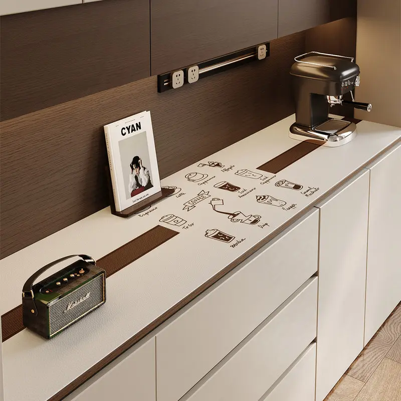 Sideboard table mat, shoe cabinet, TV cabinet countertop protector, simple dining table cover, high-end stain-resistant leather tablecloth